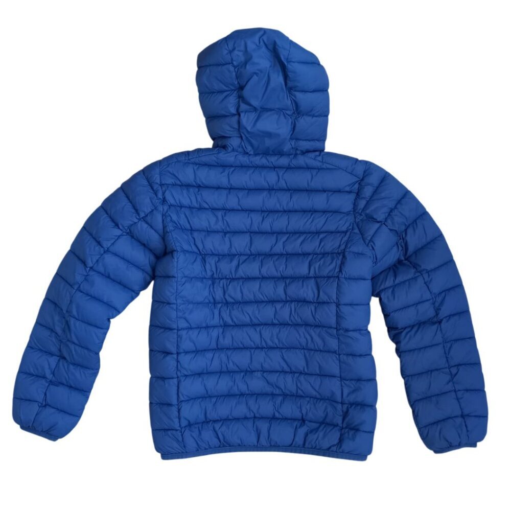 Save The Duck Kids Dony Blue Puffer Jacket Size 12 Animal Free Hooded Coat - Picture 2 of 12